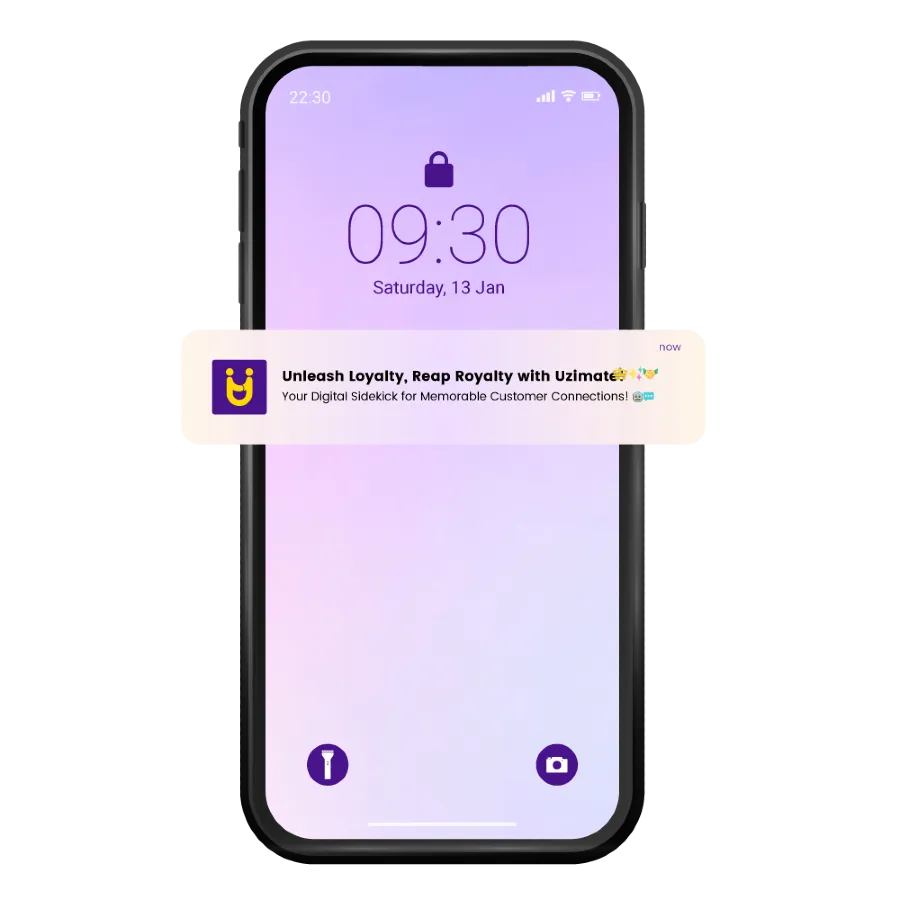 Uzimate Mobile App - Lock Screen Notification